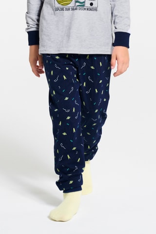 Pijama - Crudo jaspeado y azul marino