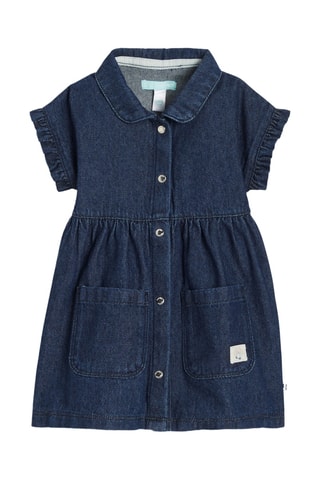 Vestido vaquero y leggings - Azul marino y blanco