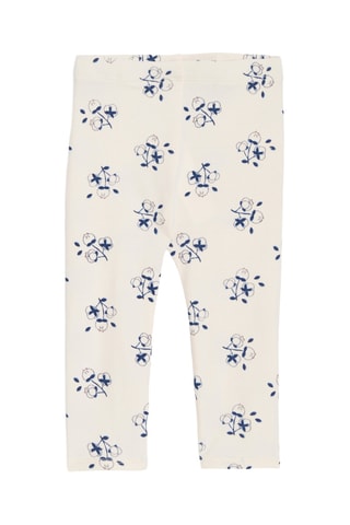 Vestido vaquero y leggings - Azul marino y blanco