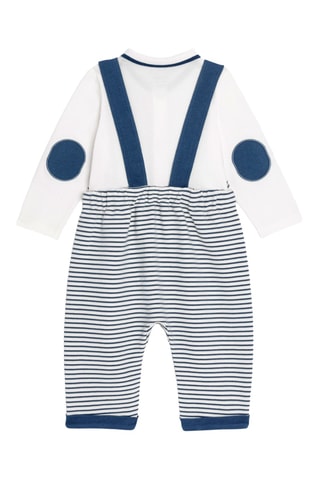 Body y peto - Azul petróleo y blanco