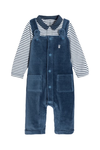Body y pantalón de terciopelo - Azul marino