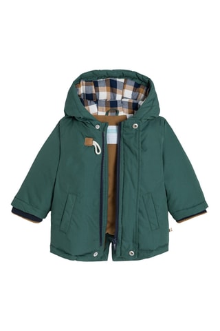 Parka con capucha - Verde oscuro