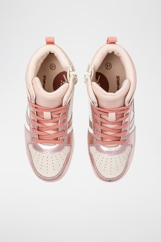 Zapatillas altas de piel de serraje - Rosa viejo