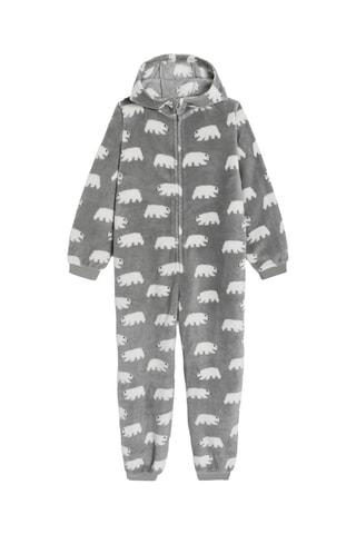 Mono de pijama con capucha - Gris claro