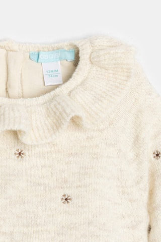 Vestido combinado - Beige jaspeado