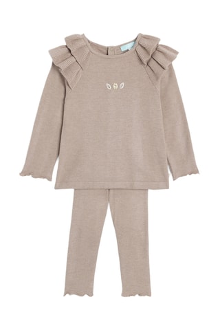 Camiseta y leggings - Beige jaspeado