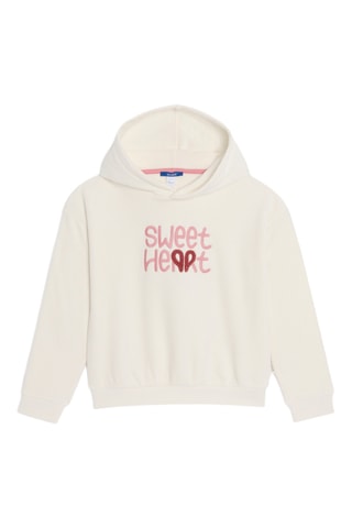 Sudadera con capucha de terciopelo - Blanco