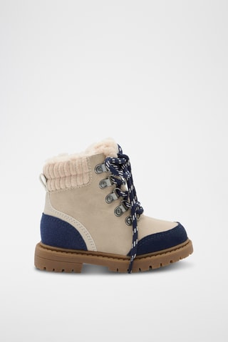 Botas de piel de serraje forradas - Beige