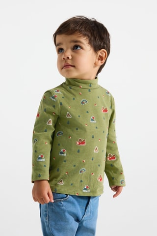 Camiseta - Verde oliva y blanco