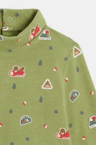 Camiseta - Verde oliva y blanco