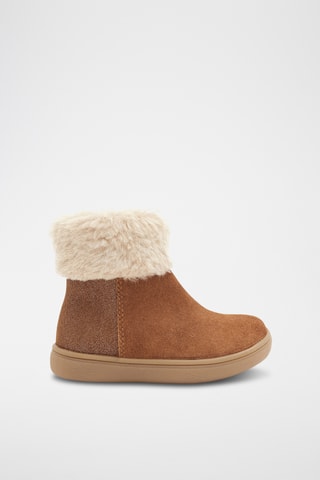 Botines de piel de serraje nobuk forrados - Camel