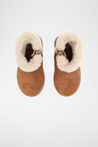 Botines de piel de serraje nobuk forrados - Camel