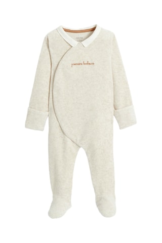 Pelele de terciopelo - Beige jaspeado