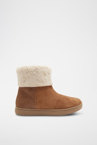 Botines de piel de serraje forrados - Marrón
