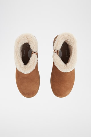 Botines de piel de serraje forrados - Marrón