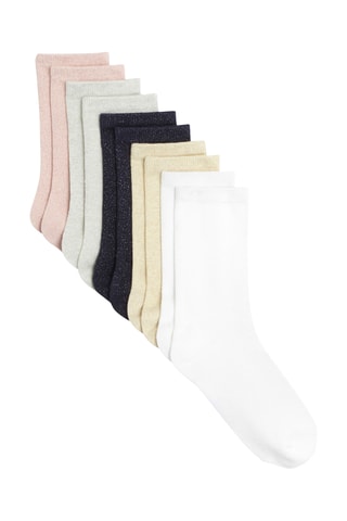 5 pares de calcetines - Blanco, negro jaspeado y beige