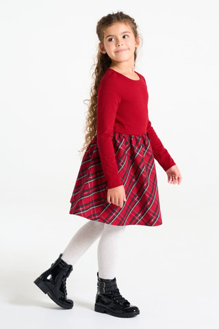 Vestido combinado - Rojo - Okaïdi