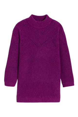 Vestido jersey - Violeta jaspeado - Okaïdi