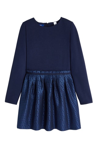 Vestido combinado - Azul marino - Okaïdi