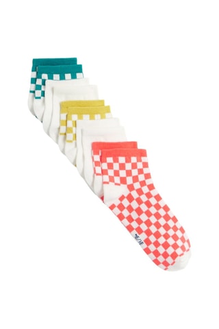 5 pares de calcetines cortos - Blanco, rojo y amarillo