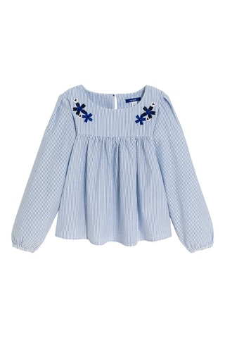 Blusa - Blu e bianco - Okaïdi