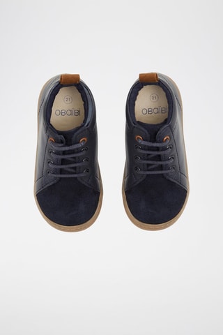Zapatillas altas de piel - Azul marino
