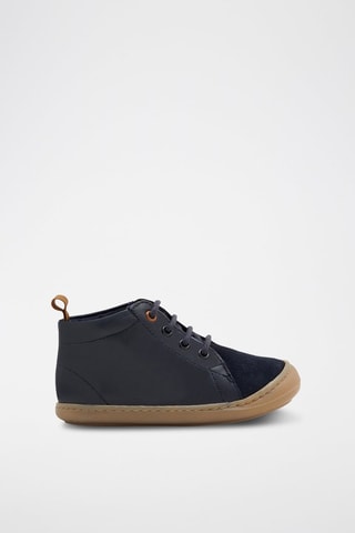 Zapatillas altas de piel - Azul marino
