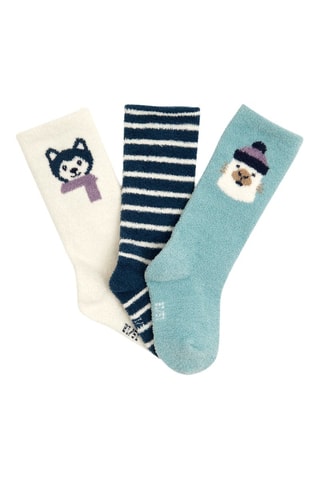 3 pares de calcetines - Azul marino y celeste - Obaïbi