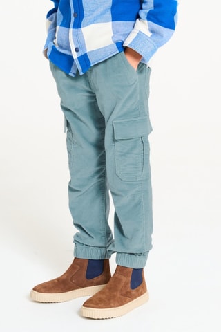 Pantalón cargo de pana - Azul petróleo - Okaïdi