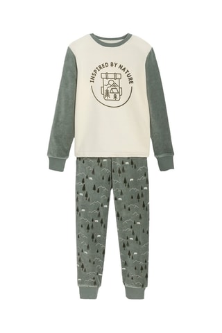 Pijama de terciopelo - Verde oscuro - Okaïdi