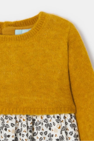 Vestido combinado - Amarillo y blanco - Obaïbi