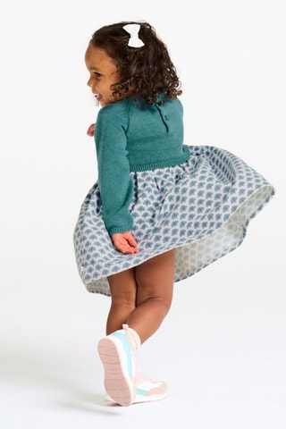 Vestido combinado - Verde claro - Obaïbi