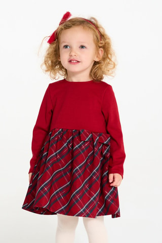 Vestido combinado - Rojo - Obaïbi