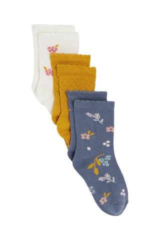 3 pares de calcetines - Mostaza y azul marino - Obaïbi