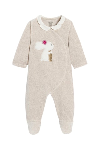 Pelele de terciopelo - Beige jaspeado - Obaïbi