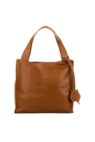 Mala shopper em couro - Camel - Camel
