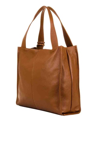 Mala shopper em couro - Camel - Camel
