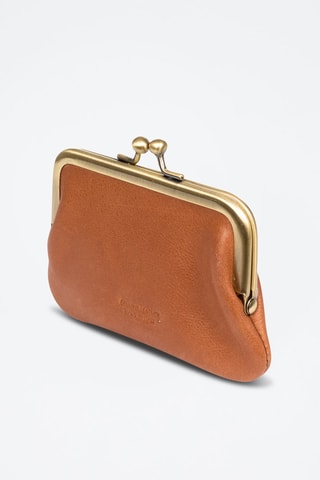 Porta-moedas em couro - Castanho - Castanho