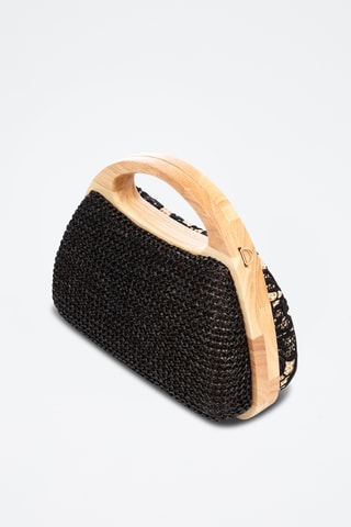 Pochette en bois et jute - Noir