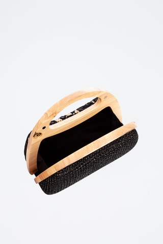 Pochette en bois et jute - Noir