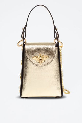 Mala de couro Alviano Dourado - Firenze Artegiani - Dourado