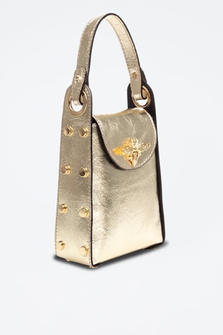 Mala de couro Alviano Dourado - Firenze Artegiani - Dourado