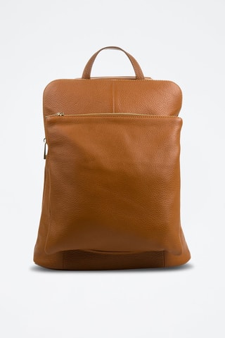 Mochila em couro Eva - Camel - Castanho