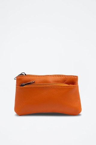 Porta-moedas em couro Atrani - Camel - Laranja