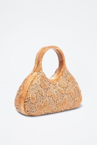 Pochette en bois et jute - Kaki