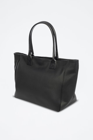 Mala shopper em couro - Preto - Preto