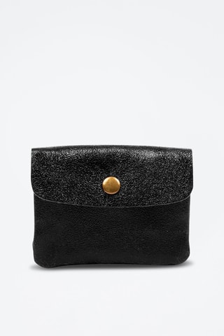 Porta-moedas de nobuck  Preto - Preto