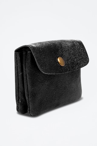 Porta-moedas de nobuck  Preto - Preto