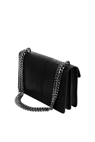 Mala de ombro em couro Preto - Firenze Artegiani - 27 x 8 x 18 cm - Preto
