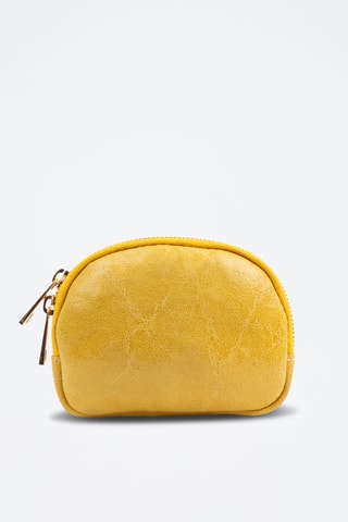 Porta-moedas em couro - Amarelo